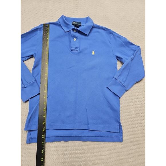 Polo Ralph Lauren Shirt Boys Small 8 Blue Long Sleeve Polo - Picture 2 of 6